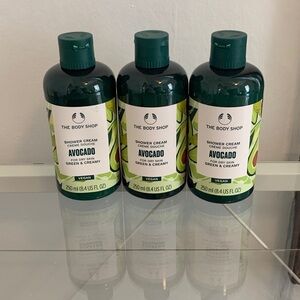 3X The Body Shop Avocado Shower Cream For Dry Skin 8.4 Ounces New Gel Full Sz